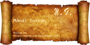 Mándi István névjegykártya